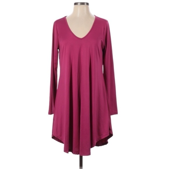 Fuchsia Long Sleeve OverSized  Dress | SIZE S - Picture 1 of 4